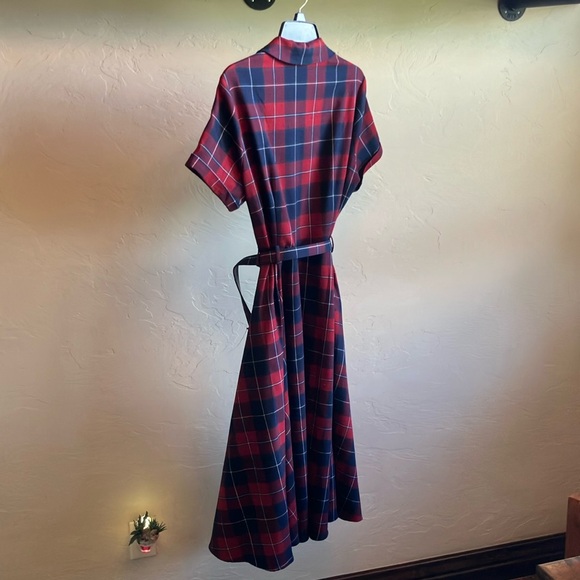 Collectif Red and Blue Plaid Caterina Swing Dress - Picture 9 of 10